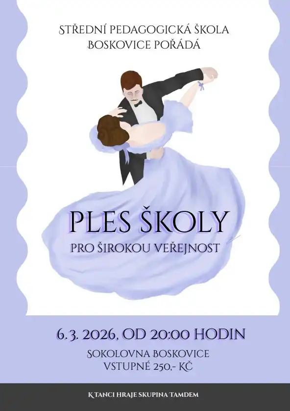 Srdečně zveme na ples SPgŠ 6. 3. 2026